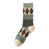 Women's Retro Argyle Mid-Calf Socks - Autumn/Winter Ethnic Style