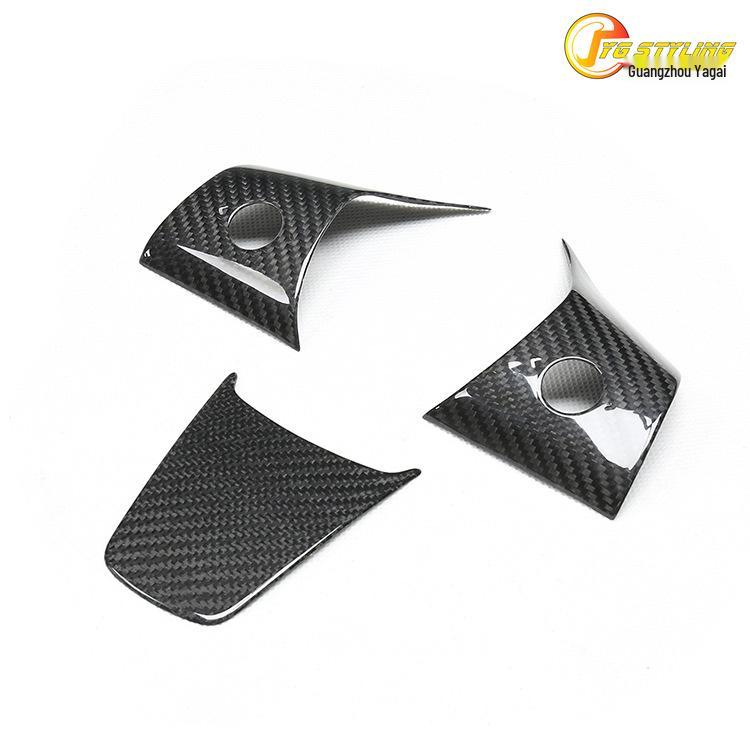 Dry Carbon Fiber Steering Wheel Sticker for Tesla Model 3/Y