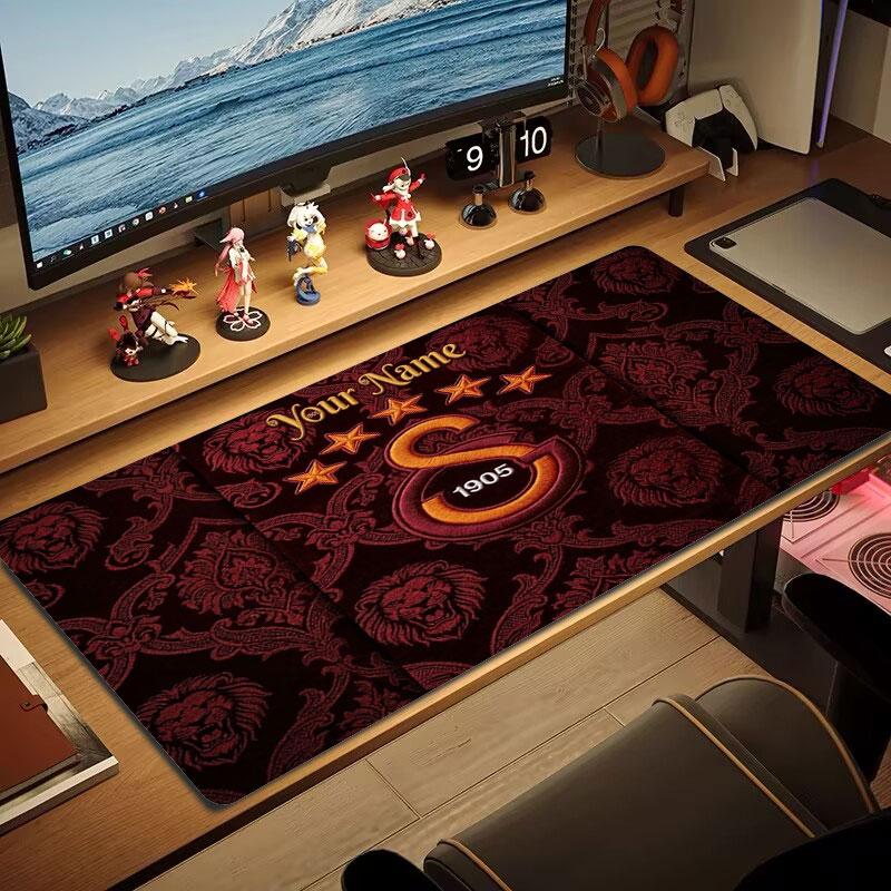Galatasaray S Custom Name Large Size Mouse Pad Large Gaming Table Cushion Non-slip Laptop Tablet Big Mousepad XXL Mat Mini PC Playmat With Lock edge