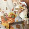 Thanksgiving Eucalyptus Leaf Pumpkin Sunflower Squirrel Sheer Curtains for Kids Living Room Voile Window Curtains Tulle Drapes