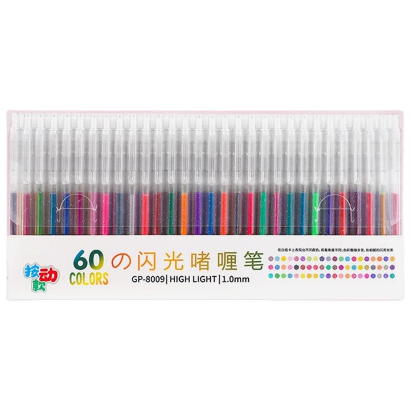 Retractable Colored Gel Inks Pen Shimmering Metallic Journaling Pen 1.0MM for Writing Drawing Journaling Scrapbooking