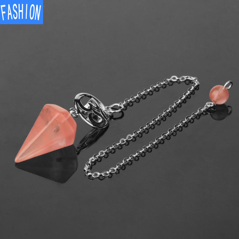 Хрустальная руда Духовный маятник Замысловатое исцеление Шестиугольный остроконечный кулон-украшение