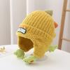 Cute Dinosaur Pullover Cap Windproof Plush Knitted Cap New Ear Protection Hat  Kids