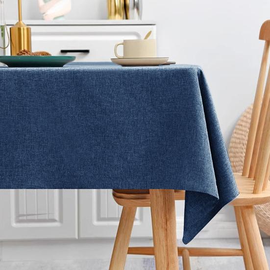 Tablecloth Wear Resistant Fade-Resistant Table Cover Solid Color Splash Scratch Protection Rectangular Table Cloth