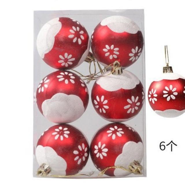 Christmas Balls Set 6PCS 6cm - Xmas Tree Hanging Ornaments, Navidad Noel Natal Home Party New Year Decoration