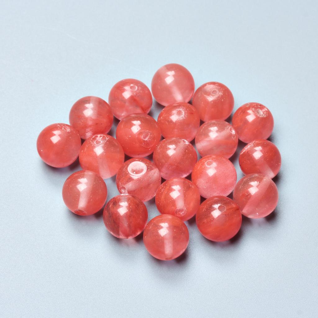 For Jewelry Making Beading Accessories Bracelets Round Watermelon Red Stone Handwork 60-20Pcs Natural Stone Loose Beads DIY Fashion 4-12mm  Beads