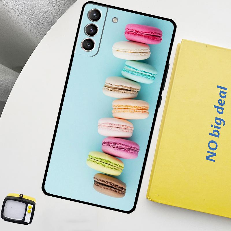 Десерт мороженое Макарон еда чехол для Samsung Galaxy S23 FE S22 Ultra S20 S21 FE S8 S9 S10 Plus Note 10 20 Ultra Cover