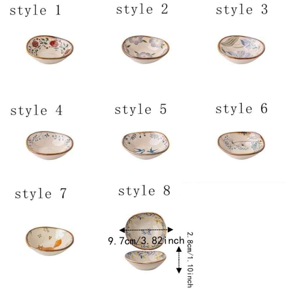 Mini Ceramic Flavor Dish Retro Vinegar Dish Multi-functional Mini Fruits Bowl Household Use