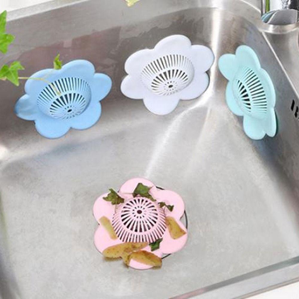4Pcs Soft Flower Sink Strainer Anti-clogging Hair Catcher Floor Drain Covers Bathtub