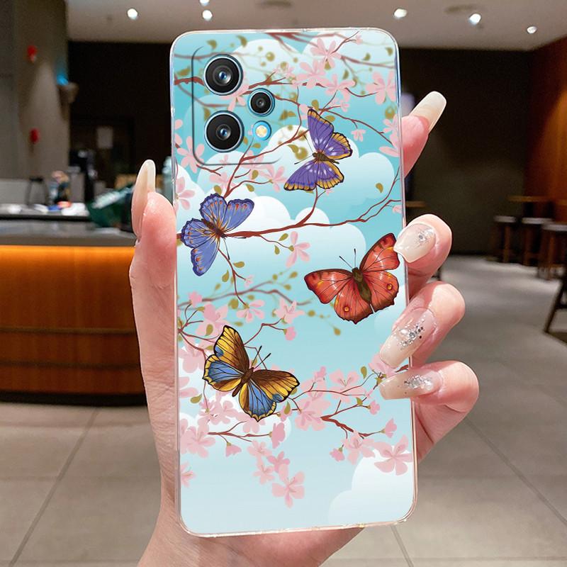Чехол для Realme Narzo 50 Pro 5G Чехол для телефона Oppo Realme 9 Pro Plus Красивый Цветок Прозрачный Мягкий ТПУ Силиконовый Бампер Для Realme9