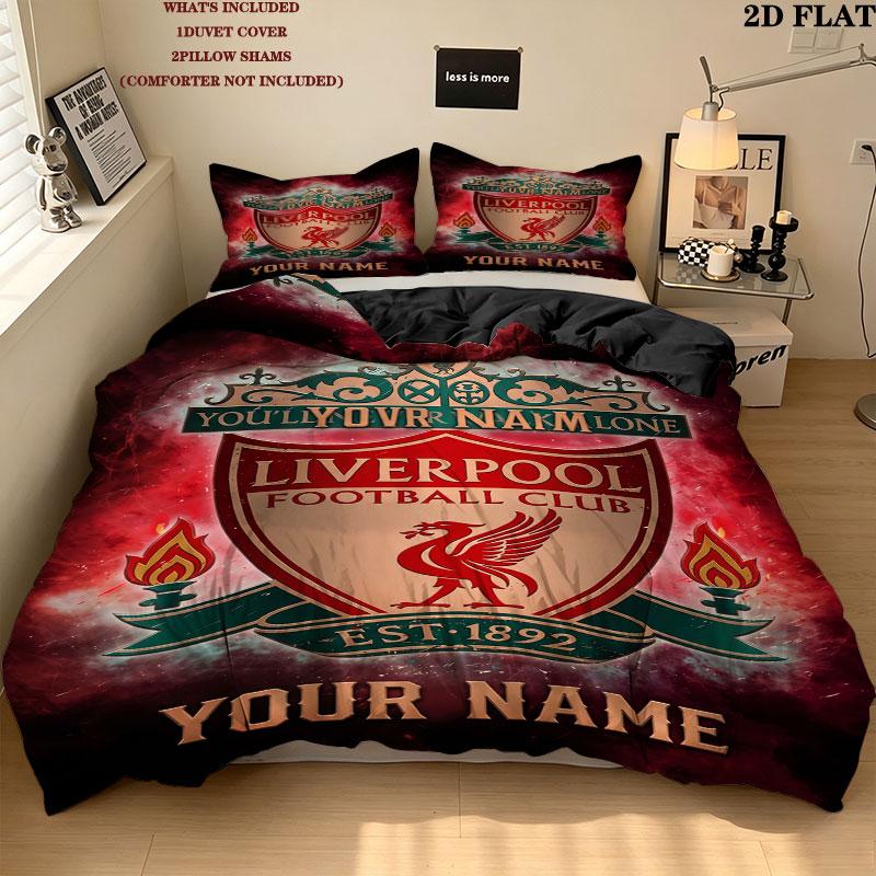 Custom Liverpool Bedding Quilt Set Quilt Cover Pillowcase Home Decoration Birthday Gift (1 * duvet cover + 2 * pillowcase, without core)