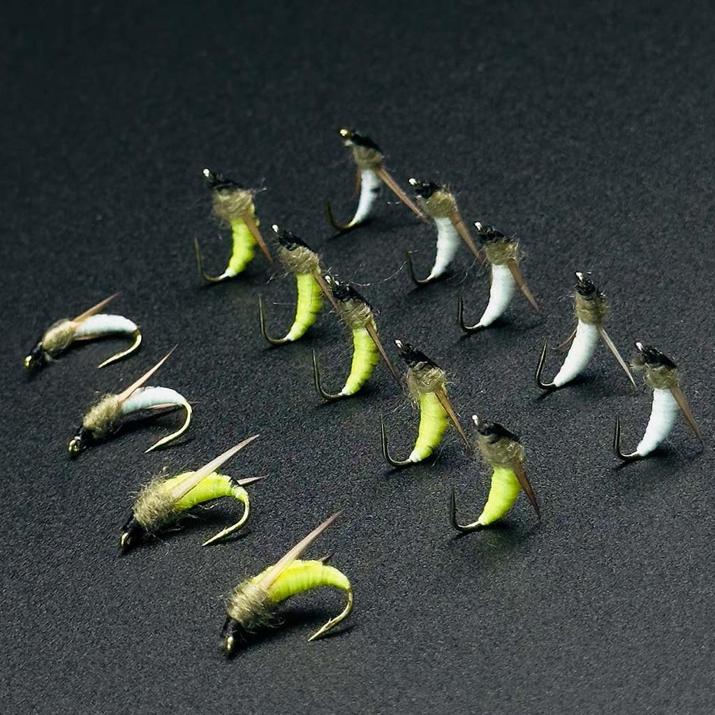 5/10 шт. нахлыстовая мушка-приманка для форели | 2 разноцветных нахлыстовых мушки | Сухие мушки, желтые и белые мотыльки-материал искусственное перо и вискоза