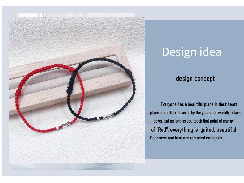 Lucky Red and Black Rope Bracelets for Men and Women - Simple Couple Design
