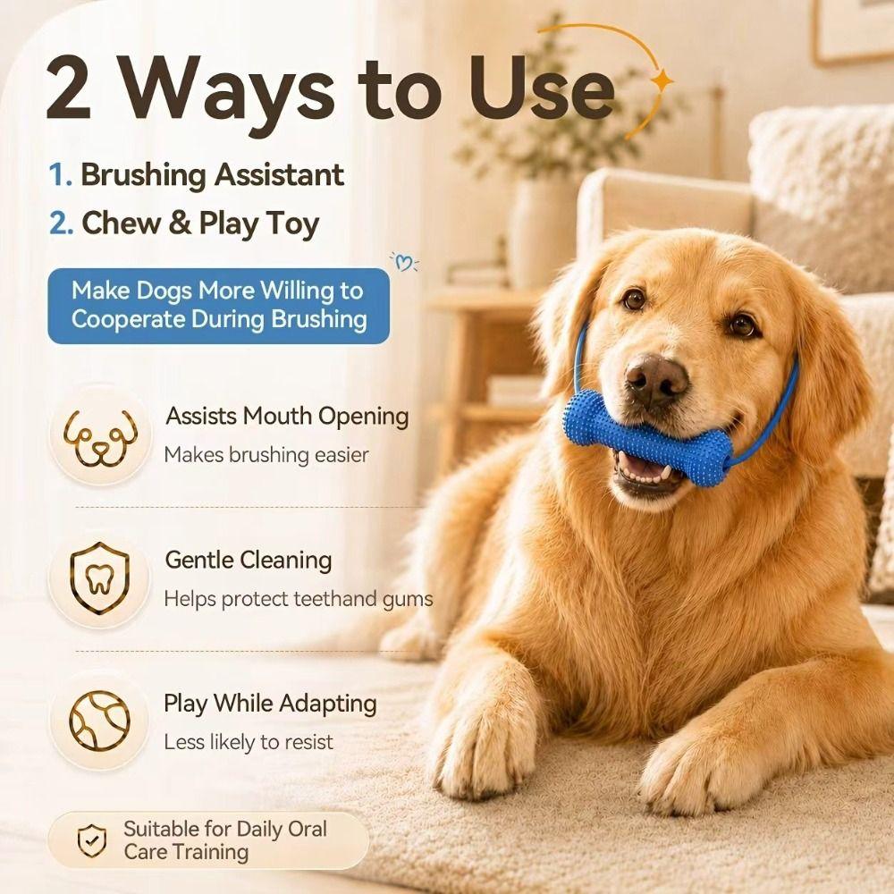 Prevents Tooth Decay Dual-Action Canine Dental Prop Dog Toothbrushing Toy  for Medium Small Dogs