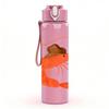 1PC Fresh Shrimp Cartoon Art 750ml Color Plastic Sports Water Bottle Leakproof Flip Straw Lid Suitable for Sports Office Home Use
