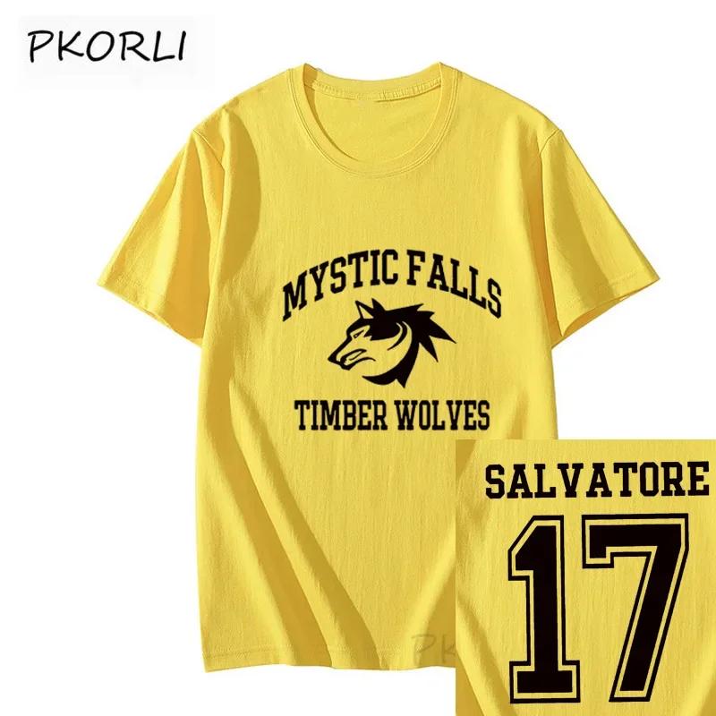 Дневники вампира Футболка Женская Винтажная Мистик Фоллс Сальваторе 17 Женская одежда Лето Аниме Одежда Уличная одежда