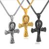 Men Cross Pendant Necklace Retro Stainless Steel Jewelry Souvenir Gift