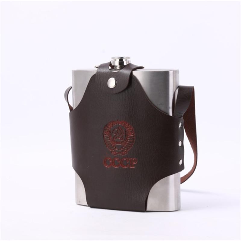8/18/32/48/64 унций большой бутыль для виски с металлической крышкой из нержавеющей стали Cccp 304 фляжка для алкоголя с портативной сумкой на одно плечо