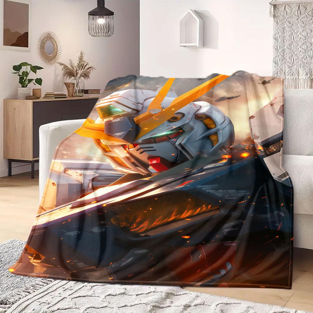 Gundam Mech Battle Flannel Blanket Warm,Comfortable,Suitable for Bedrooms,Sofas,Beds,Chairs,Picnics,Travel