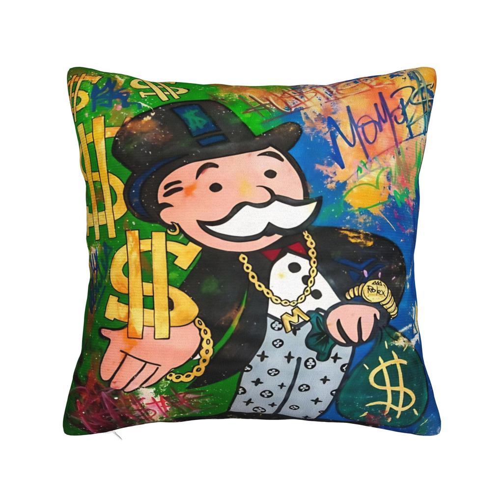 Monopolyes money game Printing Pillowcase Cushion Cover Throw Pillow Cover New Style Living Room Decor Zippered Multi Size