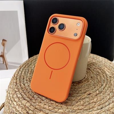 Жидкий силикон для чехла Magsafe для iPhone 17 Air 16 15 14 13 12 17 Pro Max 17Pro Магнитная беспроводная зарядка Мягкий чехол