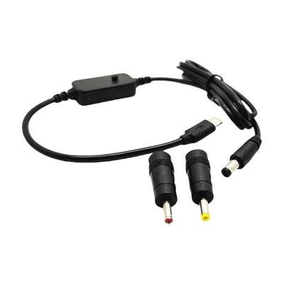 Регулируемый кабель-адаптер питания USB C на 5,5x2,1 мм 5 В 9 В 12 В 15 В 20 В с 2 сменными разъемами для ноутбука