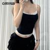 Women's Clashing Lace Lace Fashion Design Sense Inside Small Camisole Spice Girl Sexy Knitted Tank Top