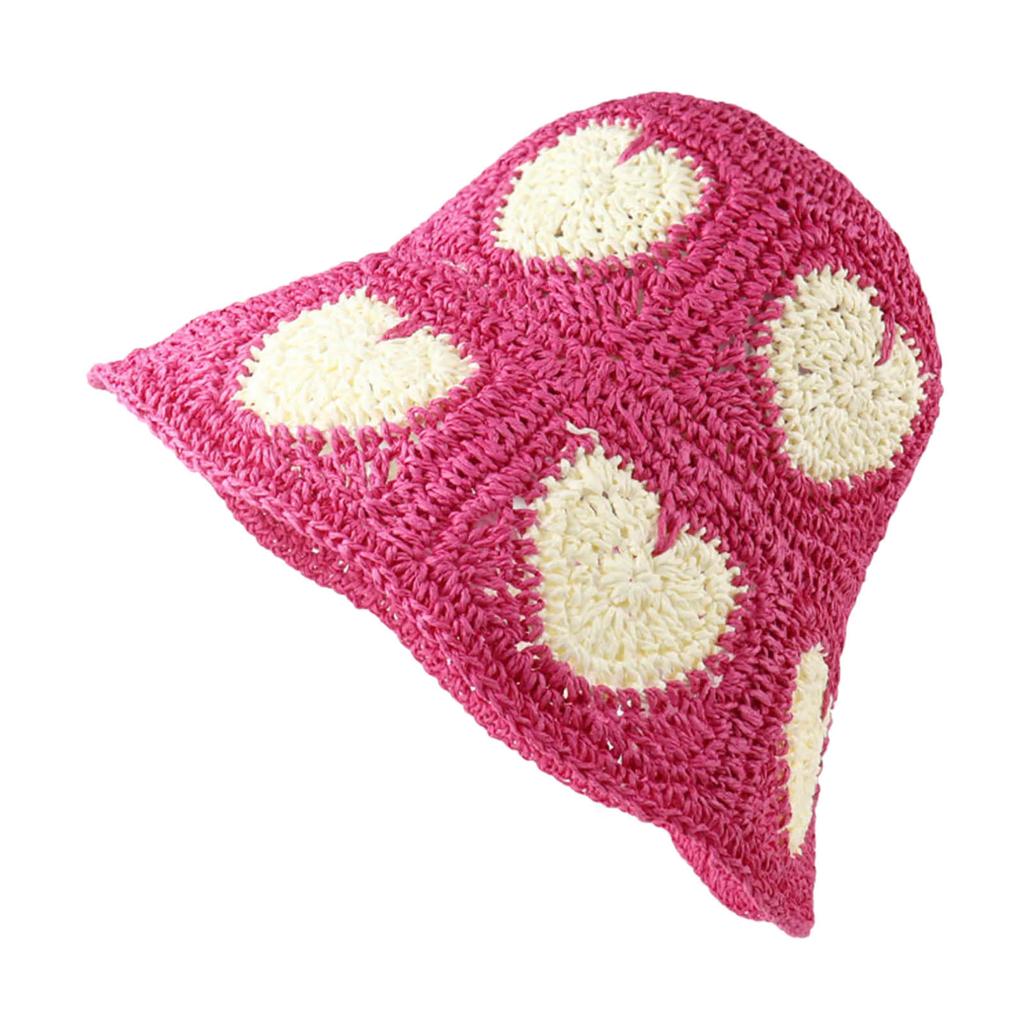 Панама ручной работы, элегантные соломенные шапочки, цветные шапочки-клош для женщин, праздничная шляпа в форме сердца, женская вязаная панама