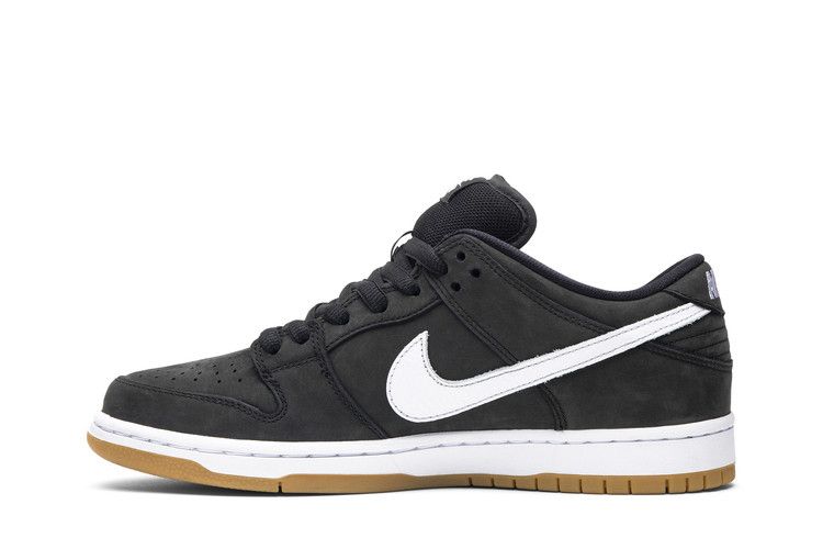 Nike SB Dunk Low Черно-белый с оранжевой этикеткой и резиновой подошвой (2019)