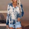 Женский модный повседневный топ на пуговицах с длинным рукавом и цветочным принтом, v-образным вырезом и пуговицами