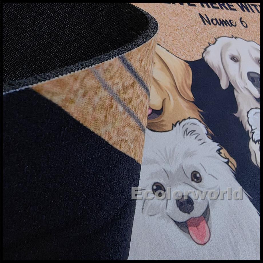 Personalized Dog Cat Doormat Bienvenue Chez Cartoon Pets Mat Anti-slip Rubber Rug Floor Mats Carpet Home Decor Accessory