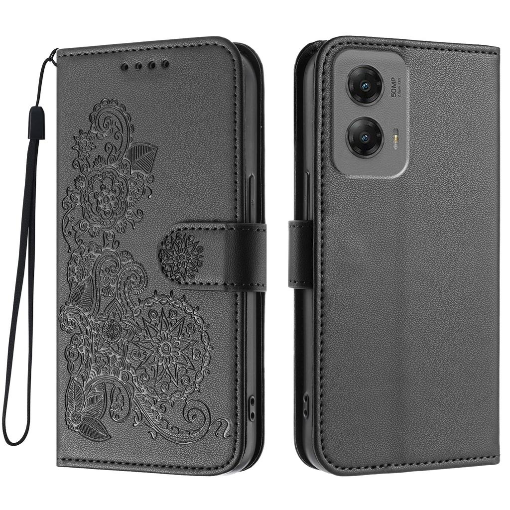 For Motorola Moto G Stylus 5G (2024) Phone Cases Mandala Flower Leather Wallet Mobile Cover with Strap