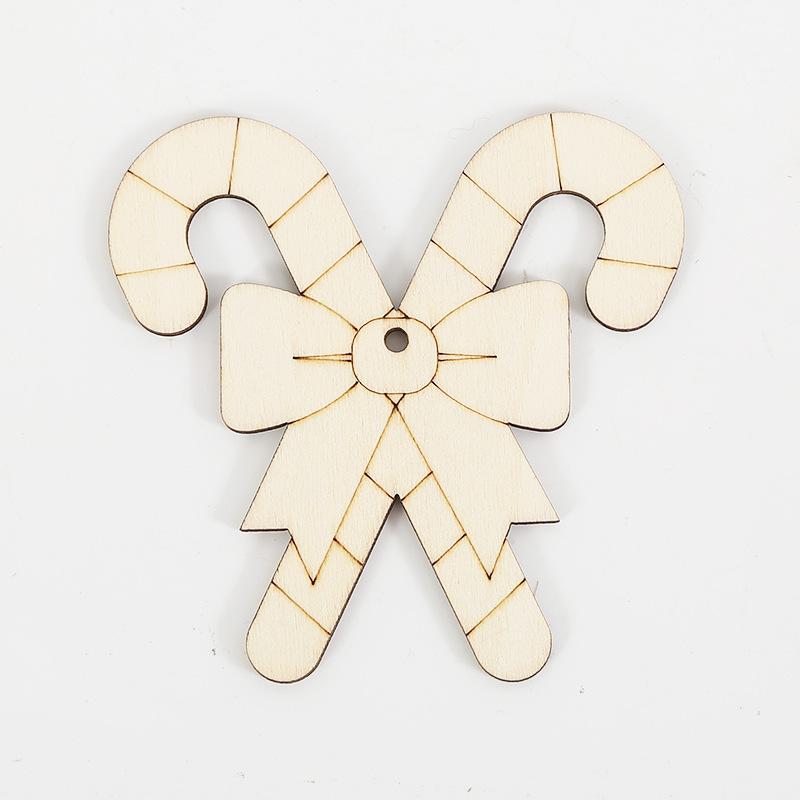 10 шт. Рождественский мультяшный узор Бесцветная деревянная доска и пеньковая веревка - Ручная раскраска Подвеска на рождественскую елку Рождественские украшения