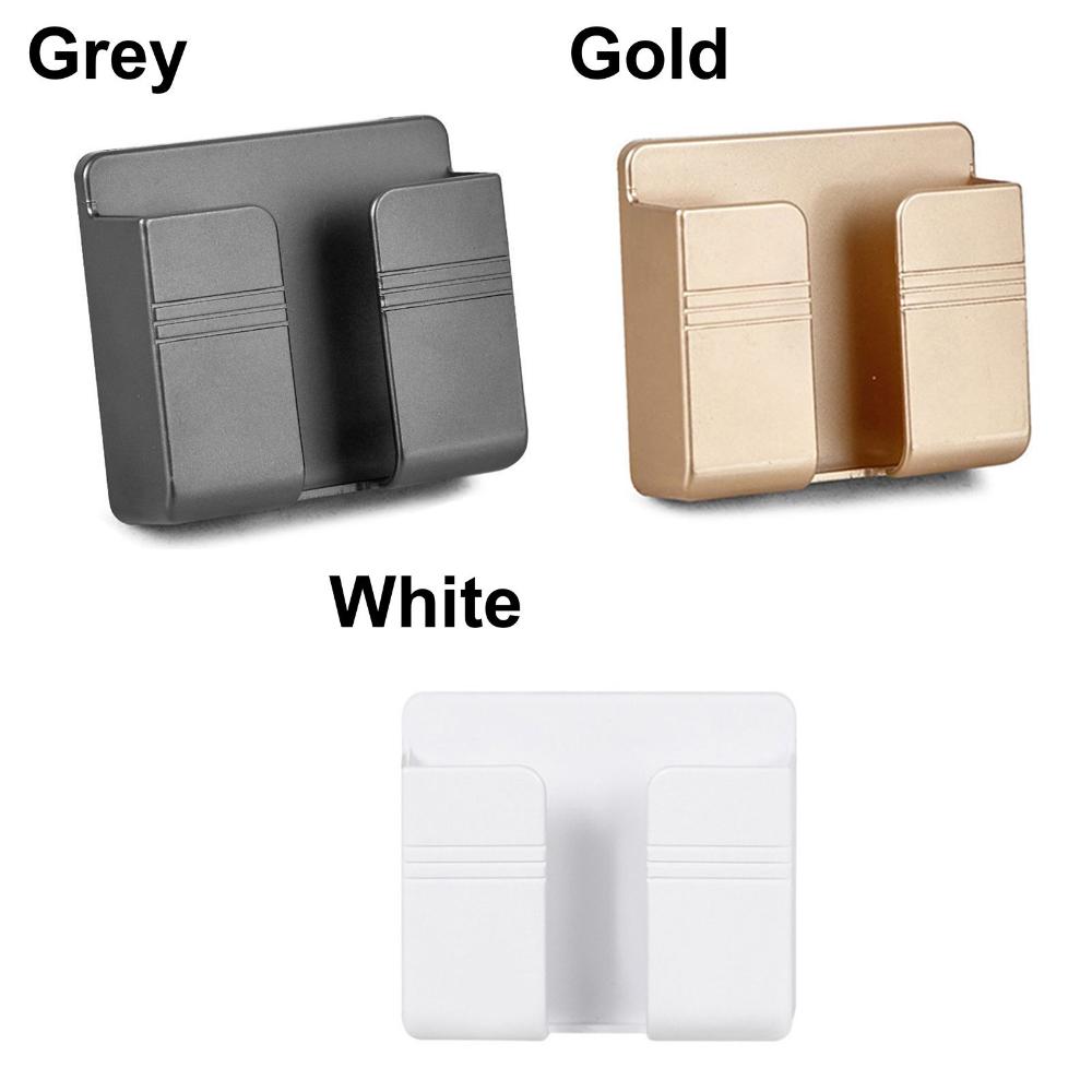 Box Punch Free Remote Control Mobile Phone Charging Hanging Holder Wall Mounted Plug Bracket