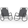 2 Piece Swing Chair Set Gray Steel and Textilene
