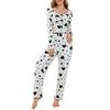 Women's Comfortable Love Print Long-sleeve And Long-pants Pajama Set
