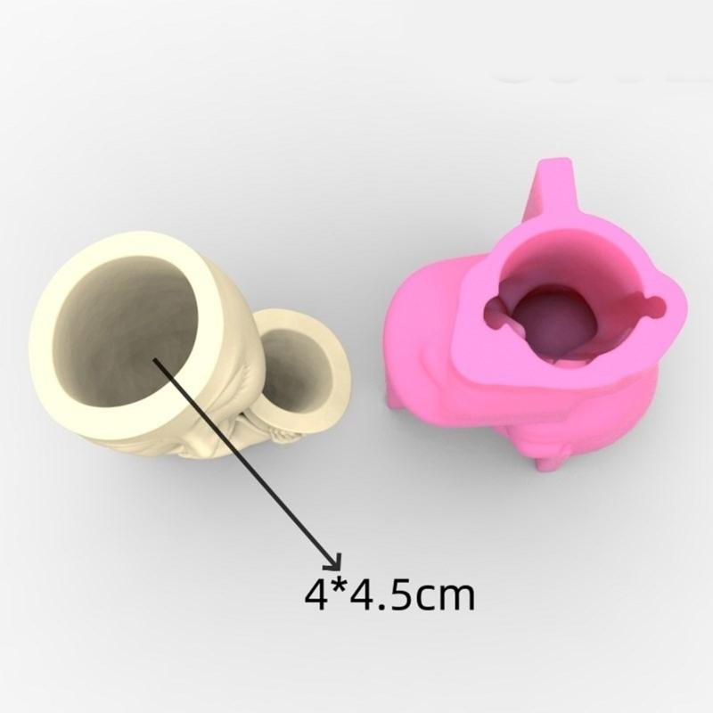 Versatile Silicone Mold Concrete Molds Silicone Casting Mold Doll with Horn Shape Vase Mold for Vases Pen Holder Crafts