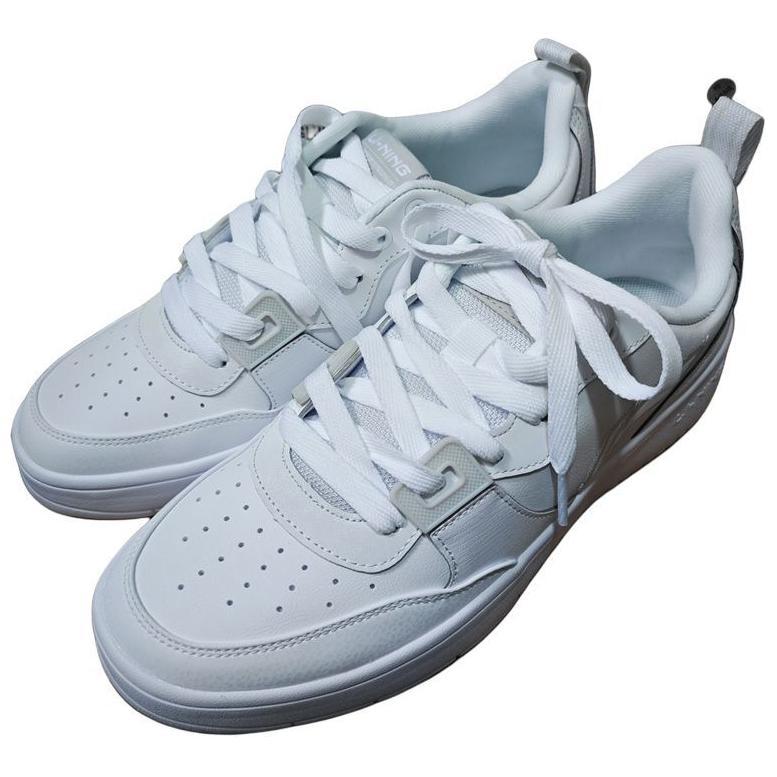 Li Ning Синтетическая кожа Универсальные модные повседневные нескользящие легкие низкие кроссовки для скейтбординга Мужские кроссовки Стандартные белые AGCU543-1