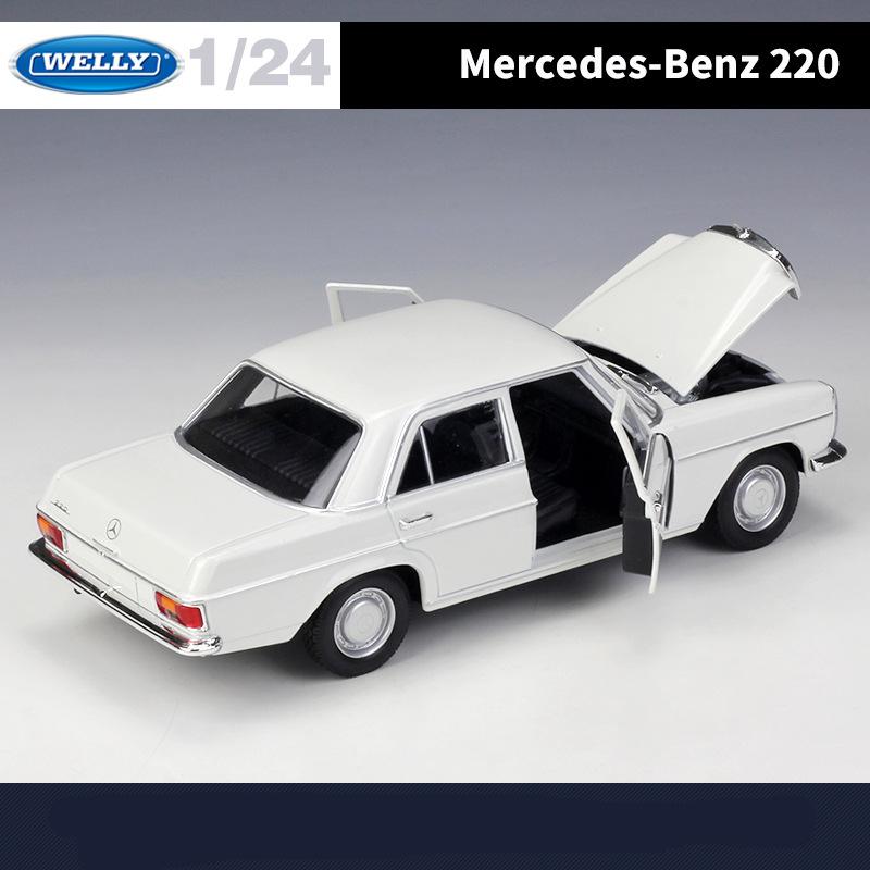 Welly 1/24 Модель автомобиля из сплава Mercedes-Benz 220 Литые металлические Классический Ретро Модель старого автомобиля Симуляция Коллекция Детская игрушка Подарок