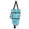 Collapsible Trolley Bags Folding Shopping Bag Canvas Multifunctional Grocery Bag with Wheel for