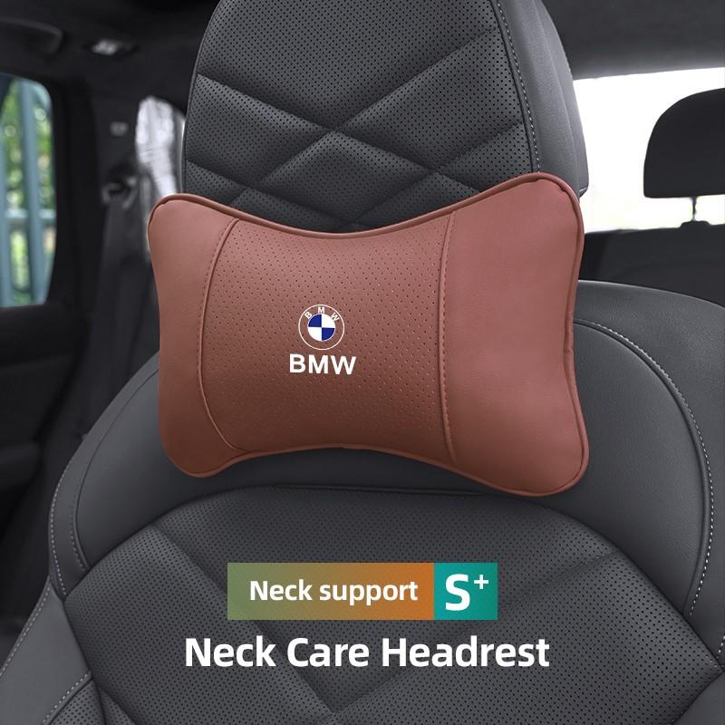 M logo Car Valve Cap Auto Seat Headrest Leather Neck Pillow Head Support For BMW X1 X2 X3 X5 X4 X6 X7 iX3 F20 F10 F07 E70 E46 FY6