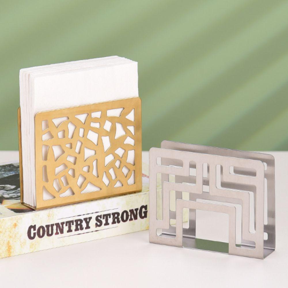 Vertical Stainless Steel Napkin Holder Hollow Paper Storagerack Paper Towel Holder Dining Table
