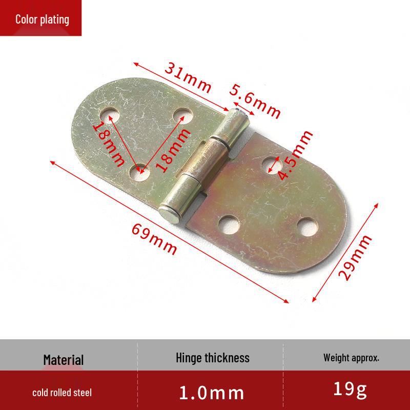 Thickened Zinc Alloy Semi-Circular Folding Hinge for Cabinet Doors and Dining Tables