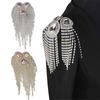 Pin Beads Shoulder Jewelry Long Chain Shoulder Brooch Tassel Epaulette Brooch  for Men Women