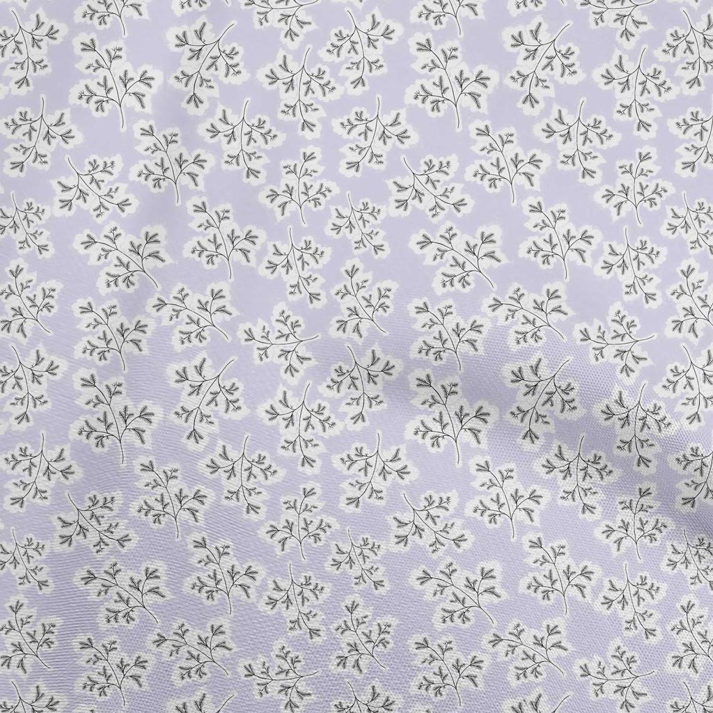 oneOone Cotton Flex Light Gray Fabric Leaves Diy Clothing Quilting Fabric Print Fabric By Yard 40 Inch