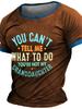 Men Vintage Cowboy 3D Print T-Shirt, Loose Fit Outdoor Streetwear Short Sleeve Top