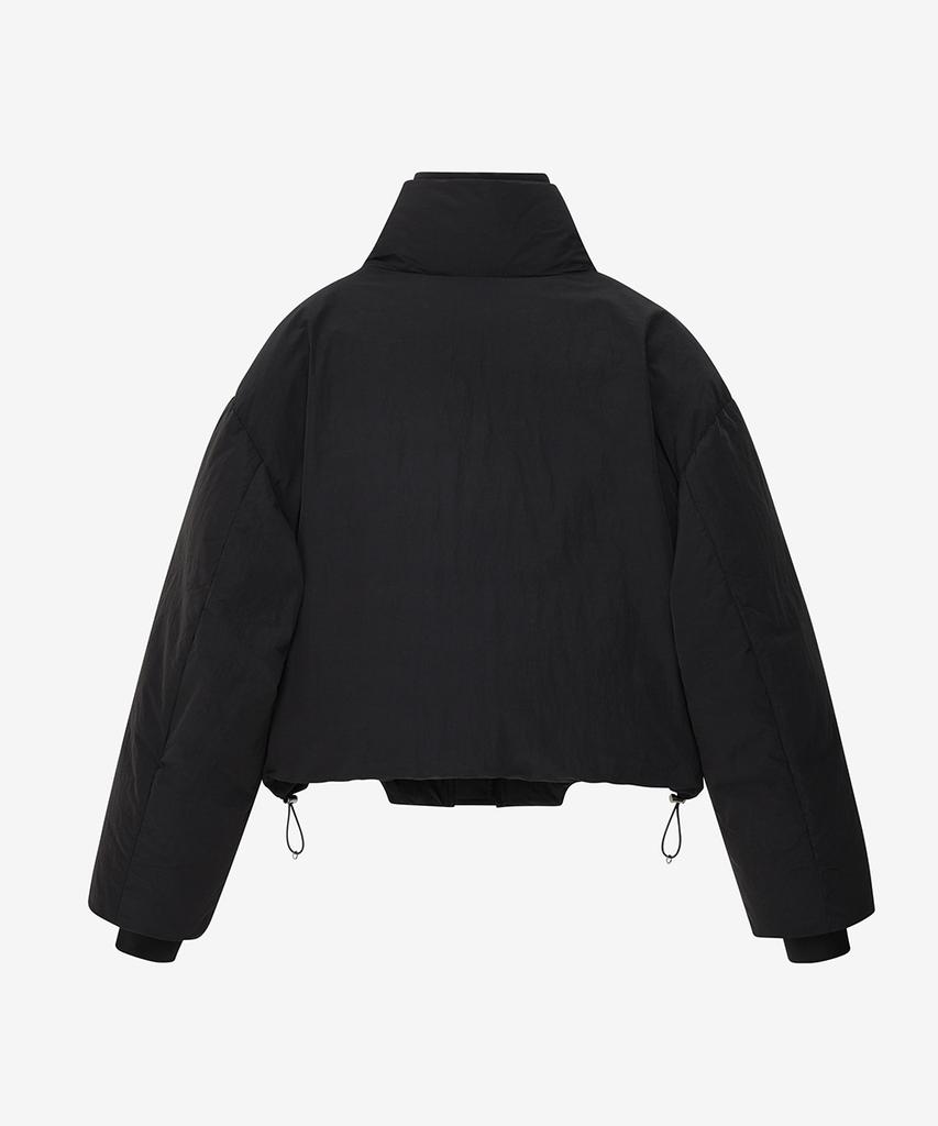 Noirer For Woman Crop Layered Puffer Jacket (Black)