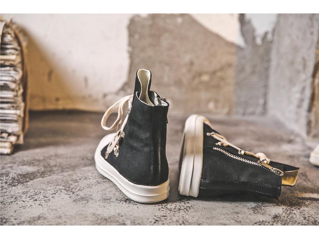Spring 24 Pentagram Thick-Soled Canvas Sneakers: Stylish Unisex Hip-Hop High-Tops for Street Fashion