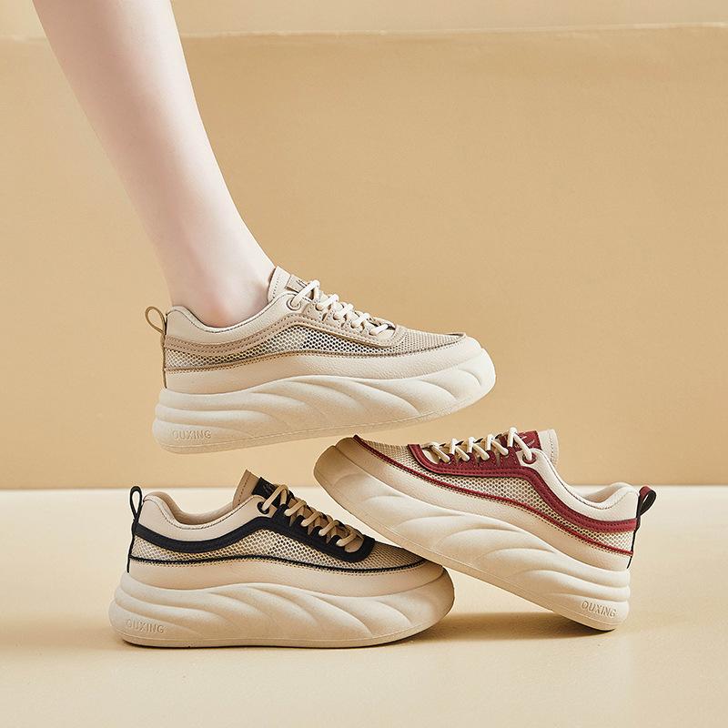 Летние новые белые туфли женские супер мягкие толстые подошвы универсальные кроссовки для сноуборда сетчатые дышащие уличные женские туфли для стрельбы