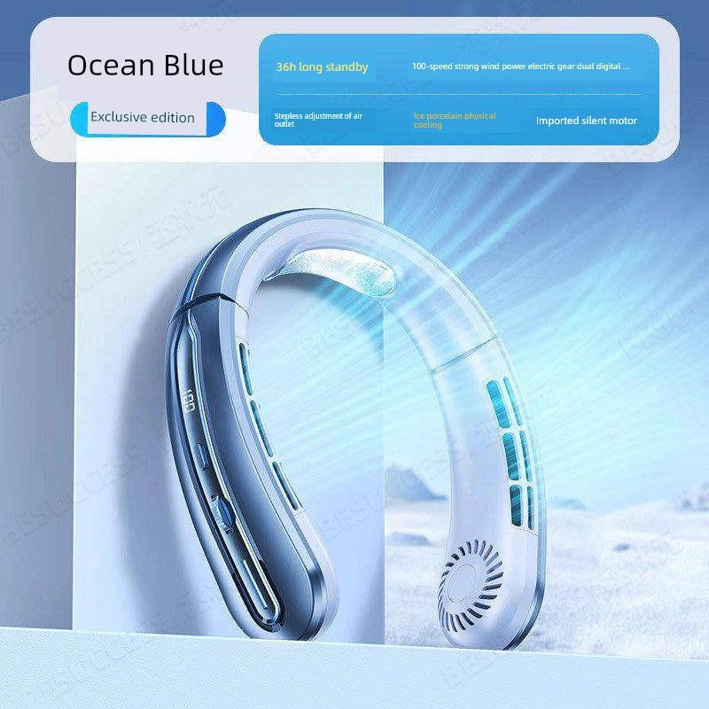 German Neck-Hanging Fan with Ultra-Long Battery Life, 2026 New Model, Portable Neck-Hanging Fan for Office, Home, and Outdoor Use